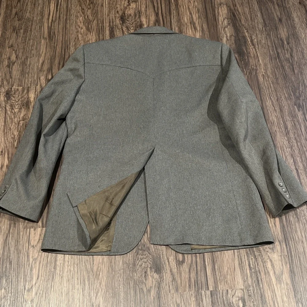 VINTAGE Circle S Blazer Brown Grey Sport Coat Jacket Ranch Western 44R See Pics
